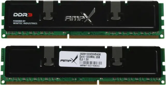 Alt view image 3 of 4 - Wintec AMPX 4GB (2 x 2GB) DDR3 1333 (PC3 10666) Dual Channel Kit Desktop Memory Model 3AXH1333C9WS4GK