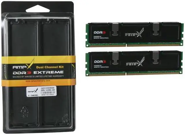 Alt view image 4 of 4 - Wintec AMPX 4GB (2 x 2GB) DDR3 1333 (PC3 10666) Dual Channel Kit Desktop Memory Model 3AXH1333C9WS4GK