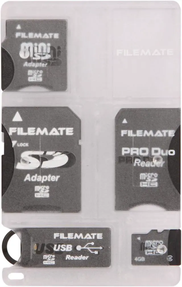 Main image of Wintec FileMate 4GB microSDHC Card-It-All Adapter Kit Model 3FMUSDCK4GB-R