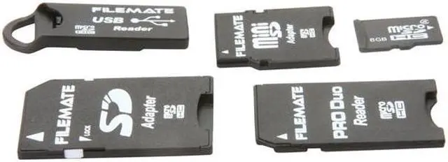 Alt view image 3 of 4 - Wintec FileMate 8GB microSDHC Card-It-All Adapter Kit Model 3FMUSDCK8GB-R