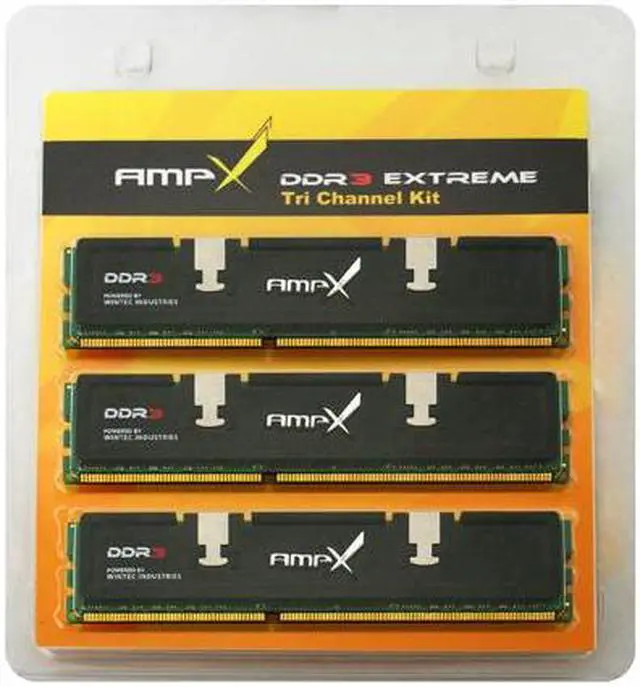 Main image of Wintec AMPX 3GB (3 x 1GB) DDR3 1333 (PC3 10666) Triple Channel Kit Desktop Memory Model 3AXH1333C9WS3GT