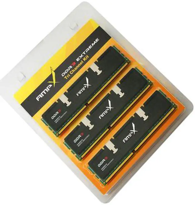 Alt view image 2 of 2 - Wintec AMPX 3GB (3 x 1GB) DDR3 1333 (PC3 10666) Triple Channel Kit Desktop Memory Model 3AXH1333C9WS3GT