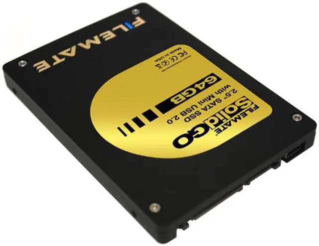 Alt view image 2 of 3 - Wintec FileMate SolidGO 2.5" 64GB SATA II + Mini USB 2.0 MLC Internal Solid State Drive (SSD) 3FMS2B064M-WR