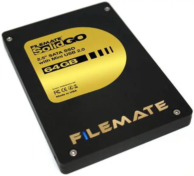 Main image of Wintec FileMate SolidGO 2.5" 64GB SATA II + Mini USB 2.0 MLC Internal Solid State Drive (SSD) 3FMS2B064M-WR