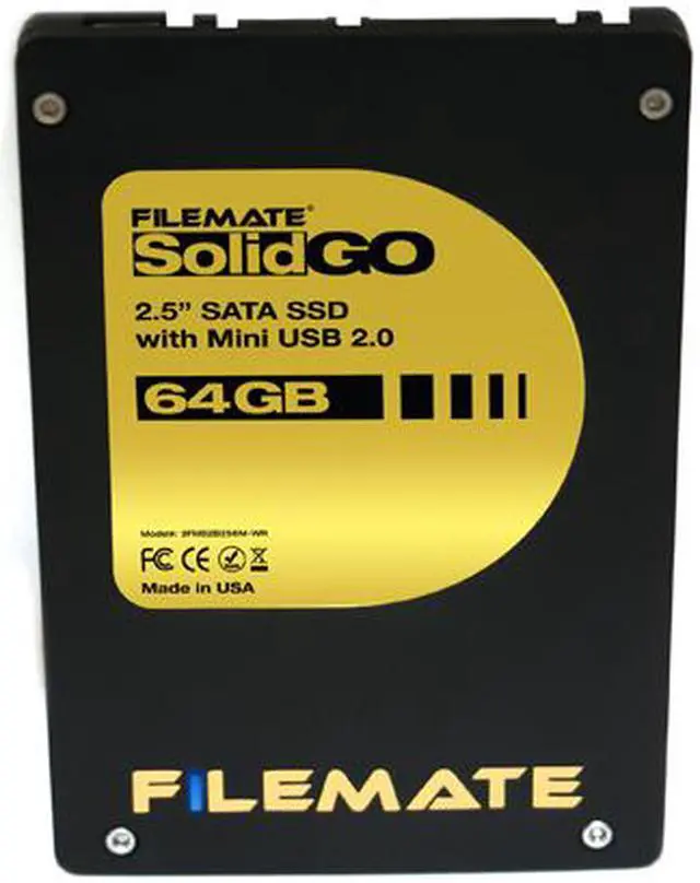 Alt view image 3 of 3 - Wintec FileMate SolidGO 2.5" 64GB SATA II + Mini USB 2.0 MLC Internal Solid State Drive (SSD) 3FMS2B064M-WR