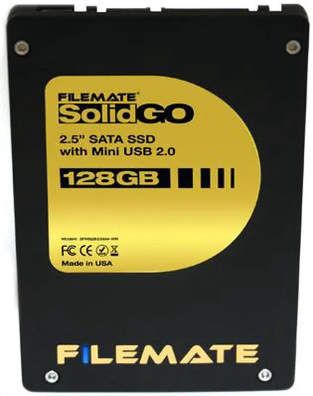 Alt view image 3 of 3 - Wintec FileMate SolidGO 2.5" 128GB SATA II + Mini USB 2.0 MLC Internal Solid State Drive (SSD) 3FMS2B128M-WR