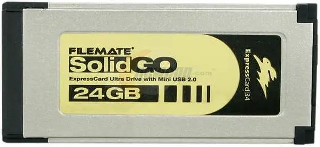 Alt view image 2 of 5 - Wintec FileMate SolidGO 24GB ExpressCard 34 with Mini USB 2.0 External Solid State Drive (SSD) 3FMS4D24M-WR