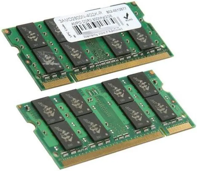 Main image of Wintec AMPO 4GB (2 x 2GB) 200-Pin DDR2 SO-DIMM DDR2 800 (PC2 6400) Laptop Memory Model 3AMD2800N-4G2K-R