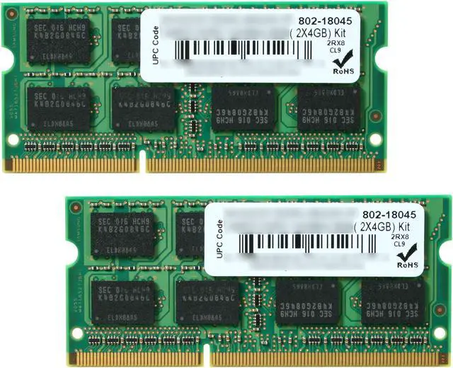 Main image of Wintec 8GB (2 x 4GB) 204-Pin DDR3 SO-DIMM DDR3 1333 (PC3 10666) Laptop Memory Model 3AMD31333N-8G2K-R