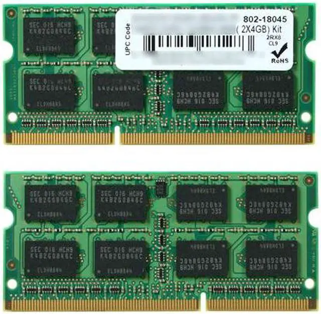 Alt view image 2 of 3 - Wintec 8GB (2 x 4GB) 204-Pin DDR3 SO-DIMM DDR3 1333 (PC3 10666) Laptop Memory Model 3AMD31333N-8G2K-R