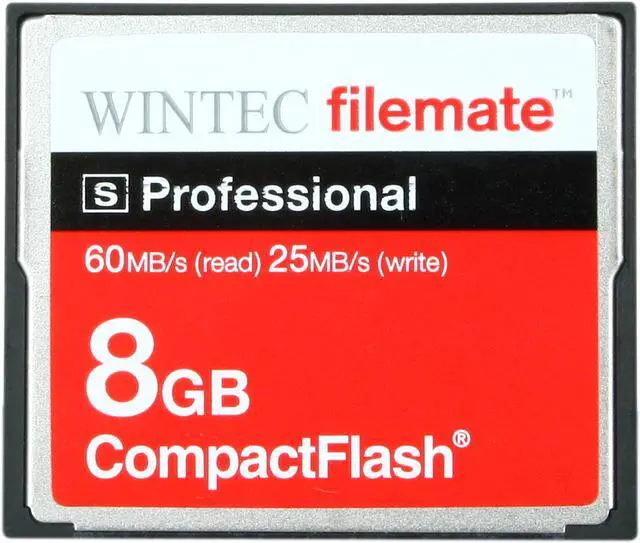 Alt view image 2 of 5 - Wintec FileMate S Professional 8GB Compact Flash (CF) Flash Card Model 3FMCF8GBS-R