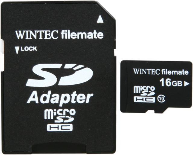 Main image of WINTEC FileMate 16GB Mobile Professional Class 10 microSDHC Card with SDHC Adapter