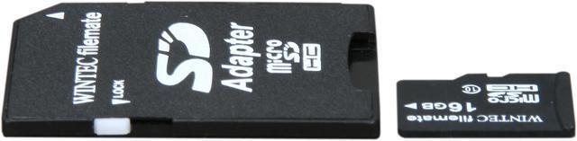 Alt view image 4 of 4 - WINTEC FileMate 16GB Mobile Professional Class 10 microSDHC Card with SDHC Adapter
