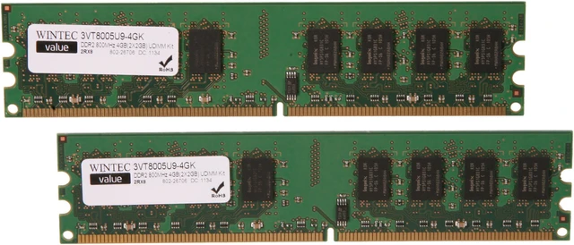 Wintec Value 4GB (2 x 2GB) DDR2 800 (PC2 6400) Desktop Memory