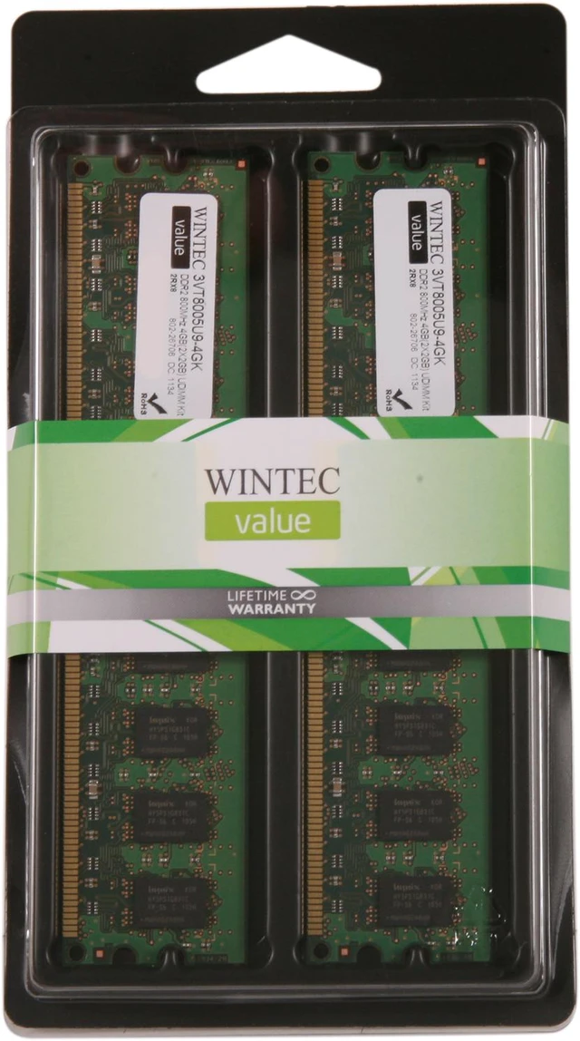 Wintec Value 4GB (2 x 2GB) DDR2 800 (PC2 6400) Desktop Memory