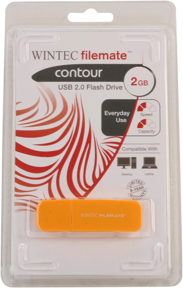 Wintec FileMate Contour 2GB USB 2.0 Flash Drive (Tangerine) - Newegg.com