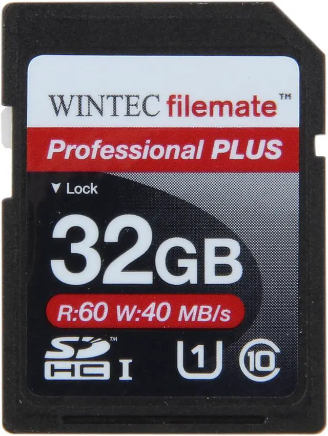 Main image of Wintec Filemate Professional Plus 32GB Secure Digital High-Capacity (SDHC) Flash Card Model 3FMSD32GBU1PI-R
