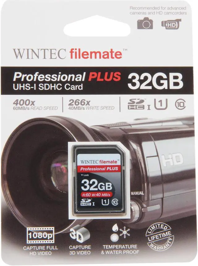 Alt view image 4 of 4 - Wintec Filemate Professional Plus 32GB Secure Digital High-Capacity (SDHC) Flash Card Model 3FMSD32GBU1PI-R