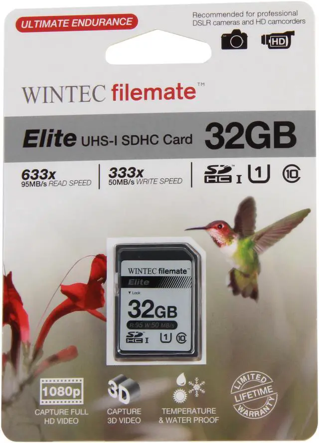 Alt view image 4 of 4 - Wintec Filemate Elite 32GB Secure Digital High-Capacity (SDHC) Flash Card Model 3FMSD32GBU1E-R
