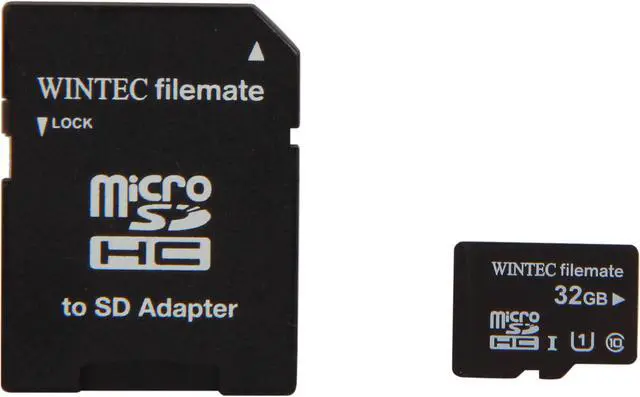 Main image of Wintec Filemate Professional Plus 32GB microSDHC Flash Card with Adapter Model 3FMUSD32GU1PI-R