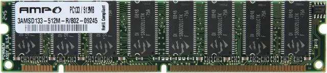 Main image of Wintec AMPO 512MB PC 133 Desktop Memory Model 3AMSD133-512M-R