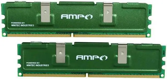 Main image of Wintec AMPO 2GB (2 x 1GB) DDR2 667 (PC2 5300) Dual Channel Kit Desktop Memory Model 3AMD2667-2G2K-R