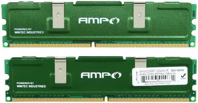 Alt view image 2 of 3 - Wintec AMPO 2GB (2 x 1GB) DDR2 667 (PC2 5300) Dual Channel Kit Desktop Memory Model 3AMD2667-2G2K-R