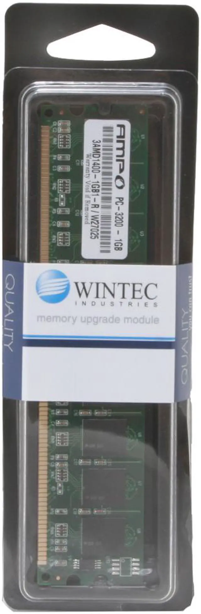 Main image of Wintec AMPO 1GB DDR 400 (PC 3200) Desktop Memory Model 3AMD1400-1GB1-R
