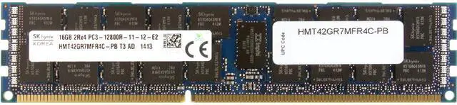 Main image of Hynix 16GB ECC Registered DDR3 1600 (PC3 12800) Server Memory Model HMT42GR7MFR4C-PB