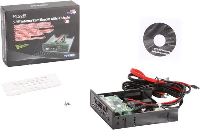 Alt view image 6 of 6 - Koutech IO-FPM522 All-in-one USB 2.0 5.25" Front Panel Multi-format Card Reader with USB 2.0 / eSATA / HD Audio Ports