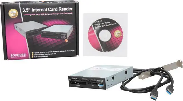Alt view image 5 of 5 - Koutech IO-RCM630 SuperSpeed USB 3.0 Support SD/ CF/ xD/ MS/ MMC. Multi-in-1 Front Panel Internal Card Reader with USB 3.0 Port (3.5")