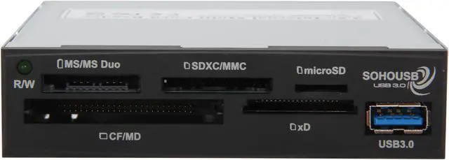 Alt view image 2 of 5 - Koutech IO-RCM632 USB 3.0 Support SD/ CF/ xD/ MS/ MMC. Multi-in-1 SuperSpeed USB 3.0 Front Panel Internal Card Reader with USB 3.0 Port (3.5")