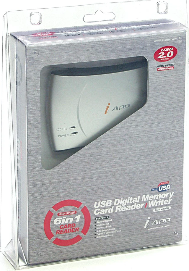 IN WIN CR e500 EXT 6-in-1 USB 2.0 Card Reader - Newegg.com