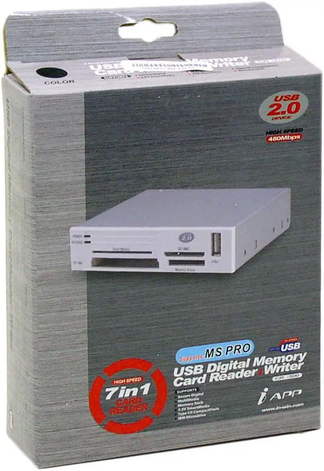 Alt view image 4 of 4 - IN WIN CR-I500 BLACK 7-in-1 USB 2.0 Card Reader