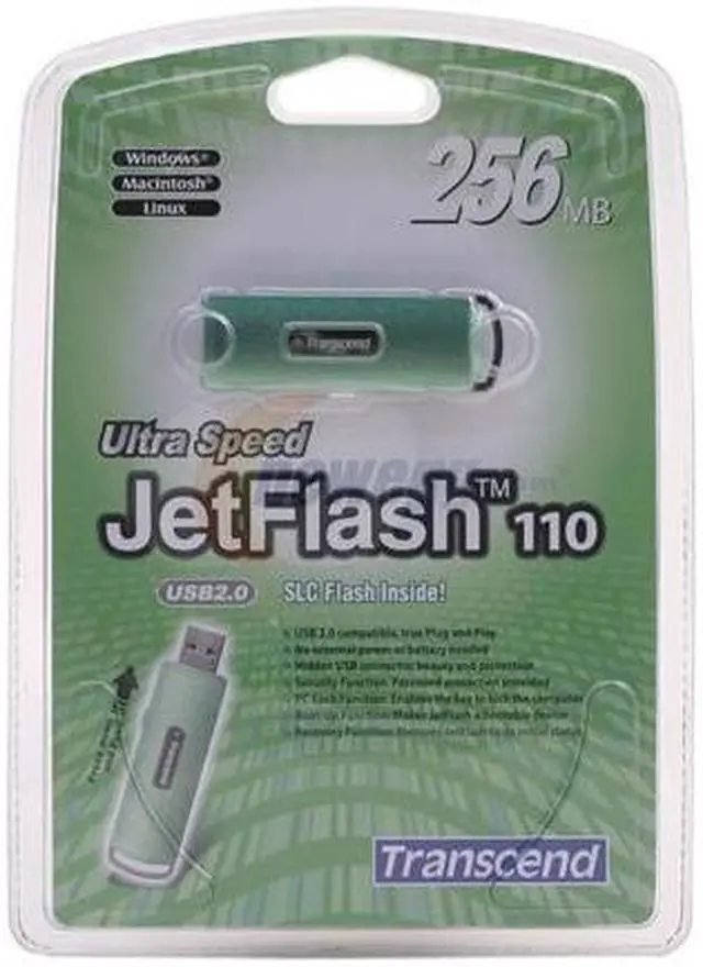 Main image of Transcend JETFLASH 110 256MB Flash Drive (USB2.0 Portable) TS256MJF110