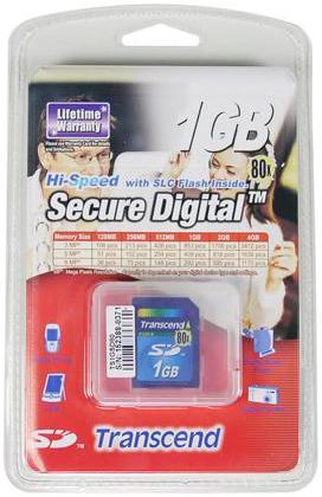 Main image of Transcend 1GB Secure Digital (SD) Flash Card Model TS1GSD80