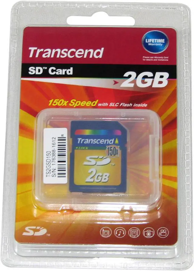 Alt view image 2 of 2 - Transcend 2GB Secure Digital (SD) Flash Card Model TS2GSD150