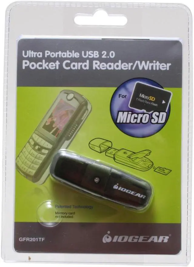 Alt view image 2 of 2 - IOGEAR GFR201TF USB 2.0 Pocket Card Reader for microSD / TF Cards