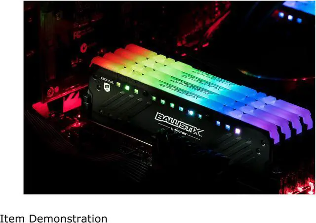 Alt view image 4 of 10 - Crucial Ballistix Tactical Tracer RGB 2666 MHz DDR4 DRAM Desktop Gaming Memory Kit 32GB (16GBx2) CL16 BLT2K16G4D26BFT4