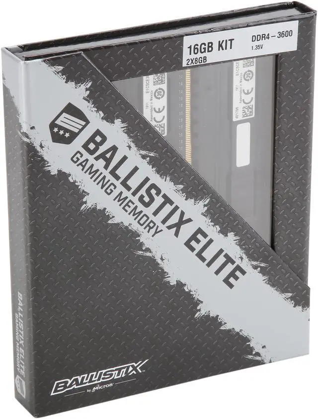 Alt view image 6 of 6 - Crucial Ballistix Elite 3600 MHz DDR4 DRAM Desktop Gaming Memory Kit 16GB (8GBx2) CL16 BLE2K8G4D36BEEAK