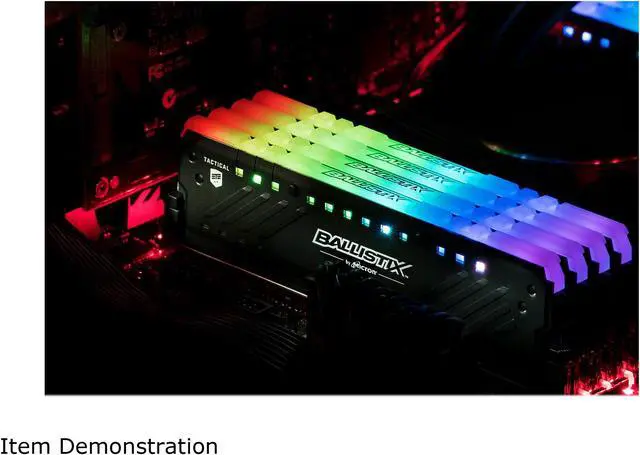 Alt view image 4 of 4 - Crucial Ballistix Tactical Tracer RGB 3000 MHz DDR4 DRAM Desktop Gaming Memory Kit 32GB (8GBx4) CL15 BLT4K8G4D30AET4K