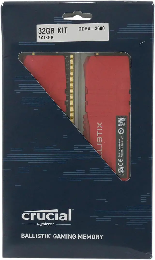 Alt view image 3 of 3 - Crucial Ballistix 3600 MHz DDR4 DRAM Desktop Gaming Memory Kit 32GB (16GBx2) CL16 BL2K16G36C16U4R (RED)