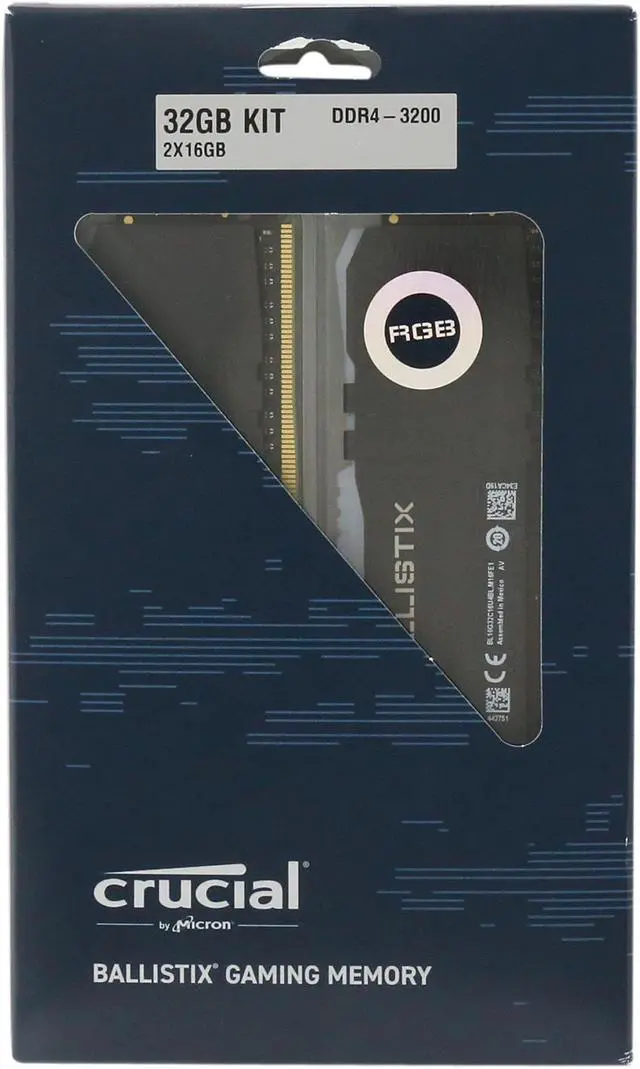 Crucial Ballistix RGB 3200 MHz DDR4 DRAM Desktop Gaming Memory Kit