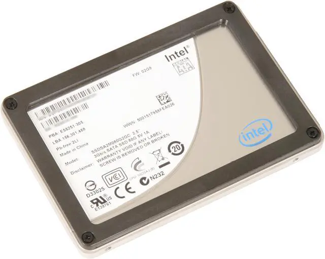 Alt view image 2 of 5 - Intel X25-M Mainstream 2.5" 80GB SATA II MLC Internal Solid State Drive (SSD) SSDSA2MH080G2R5