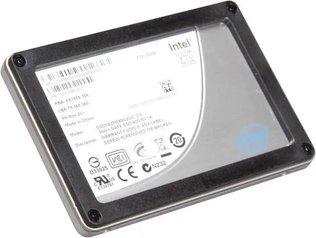 Alt view image 2 of 5 - Intel X25-V 2.5" 40GB SATA II MLC Internal Solid State Drive (SSD) SSDSA2MP040G2R5