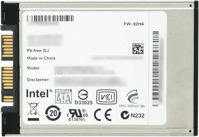 Alt view image 4 of 5 - Intel X18-M Mainstream 80GB SATA II MLC Internal Solid State Drive (SSD) SSDSA1MH080G201 - OEM