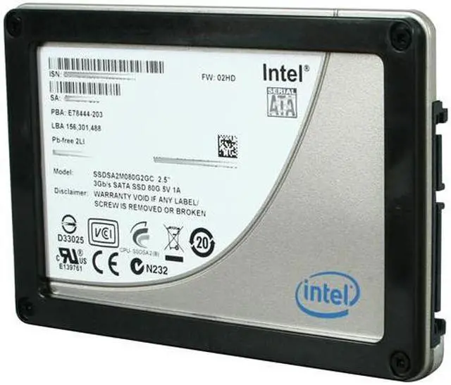 Main image of Intel X25-M Mainstream 2.5" 80GB SATA II MLC Internal Solid State Drive (SSD) SSDSA2M080G2XX - OEM