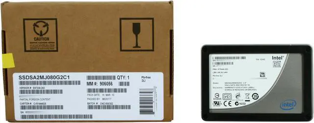 Alt view image 5 of 5 - Intel X25-M Mainstream 2.5" 80GB SATA II MLC Internal Solid State Drive (SSD) SSDSA2M080G2XX - OEM