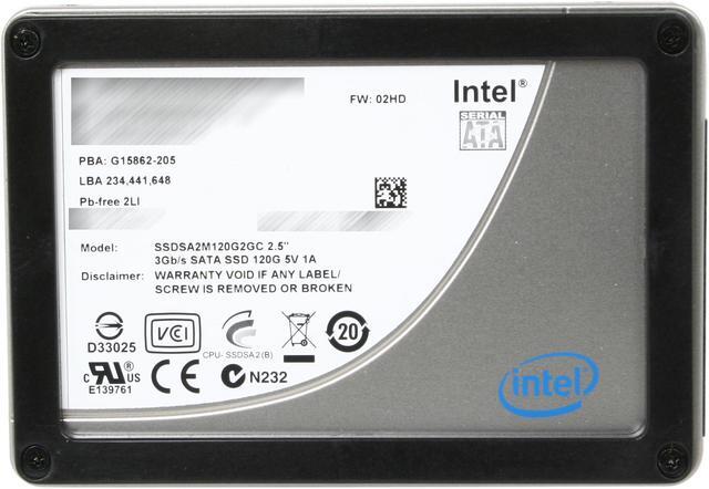 Alt view image 3 of 6 - Intel X25-M 2.5" 120GB SATA II MLC Internal Solid State Drive (SSD) SSDSA2MH120G2K5