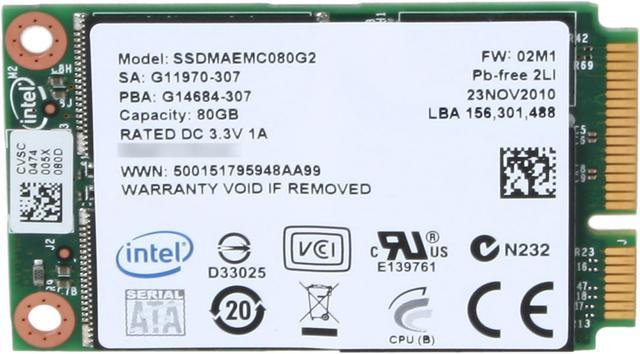 Generator Situation Trip Intel 310 Series SSDMAEMC080G2C1 mSATA 80GB mSATA (mini PCIe form factor)  MLC Enterprise Solid State Disk - Newegg.com
